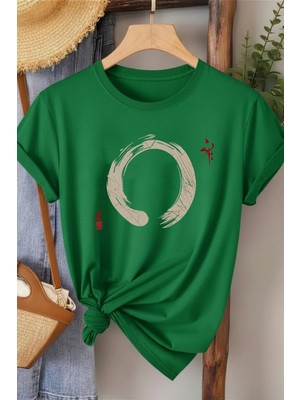 L'eivor Karma Sembol Baskılı Kadın Pamuk T-Shirt