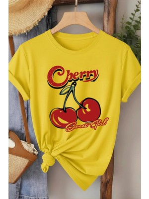L'eivor Cherry Sweat Girl Baskılı Kadın T-Shirt