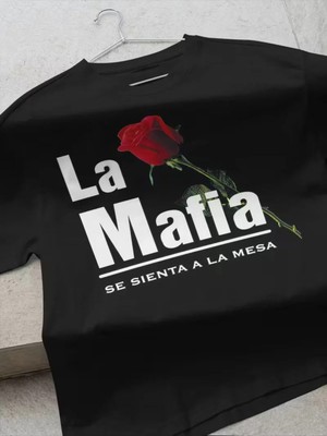L'eivor La Mafia Baskılı Erkek Pamuk T-Shirt