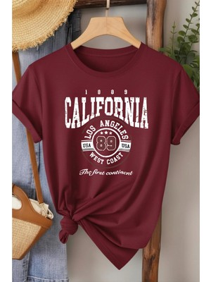 L'eivor California Baskılı Kadın Haki T-Shirt
