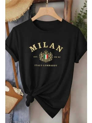 L'eivor Milan Baskılı Pamuk Kadın Tişört