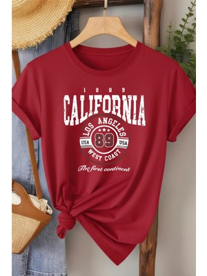 L'eivor California Baskılı Kadın Haki T-Shirt