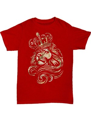 L'eivor Aslan & Taç Özel Kamufle Desen Tasarım Baskılı Pamuk T-Shirt