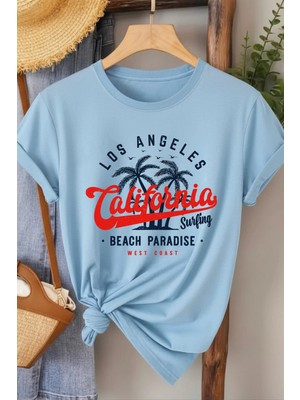 L'eivor California Beach Paradise Baskılı Kadın T-Shirt