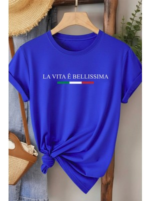 L'eivor La Vita Bellissima Baskılı Kadın T-Shirt
