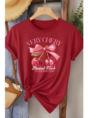 L'eivor Very Cherry Baskılı Pamuk T-Shirt