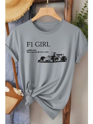L'eivor F1 Girls Baskılı Kadın Pamuk Beyaz T-Shirt