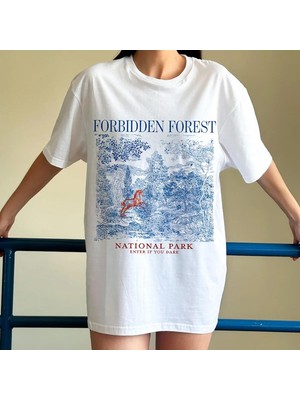 L'eivor Forbidden Forest Özel Detaylı Tasarım Baskılı Kadın Pamuk T-Shirt