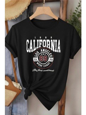 L'eivor California Baskılı Kadın Haki T-Shirt