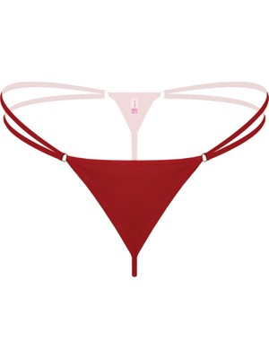 Aesco Lastikli Kırmızı Büyük Beden G String Tanga