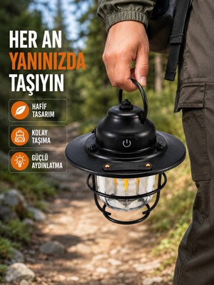 Tech Butiq Çam Kozalağı Şekilli Retro Kamp Gece Lambası