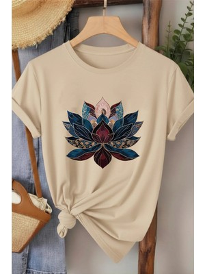 L'eivor Lotus Çiçeği Özel Tasarım Baskılı Kadın T-Shirt