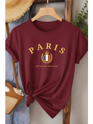 L'eivor Paris Baskılı Pamuk Kadın Tişört