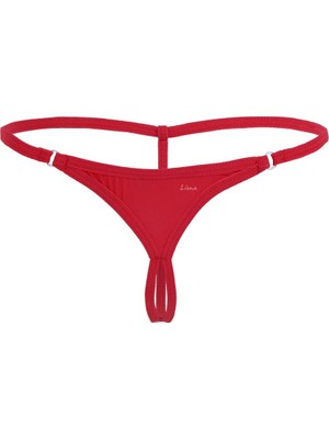 Aesco Halkalı Mini Kırmızı Kadın Fantezi G String