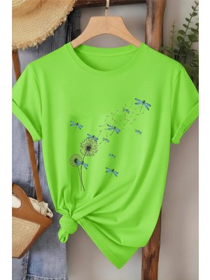 L'eivor Yusufçuk Baskılı Beyaz Kadın Pamuk T-Shirt