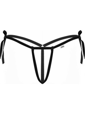 Aesco Siyah Ipli Kadın Büyük Beden Fantezi G String