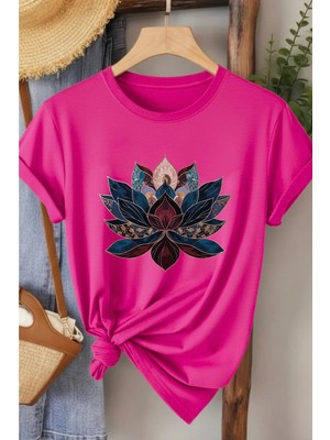 L'eivor Lotus Çiçeği Özel Tasarım Baskılı Kadın T-Shirt