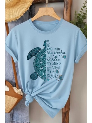 L'eivor Deniz Kaplumbağası Baskılı Kadın T-Shirt