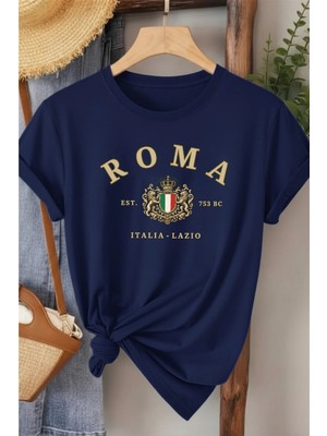 L'eivor Roma Baskılı Pamuk Kadın Tişört