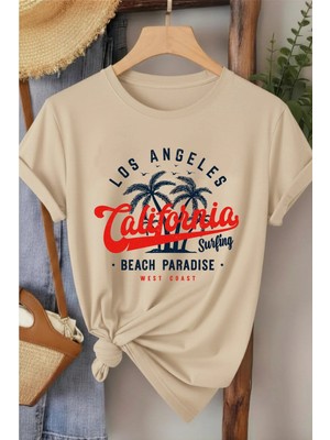 L'eivor California Beach Paradise Baskılı Kadın T-Shirt