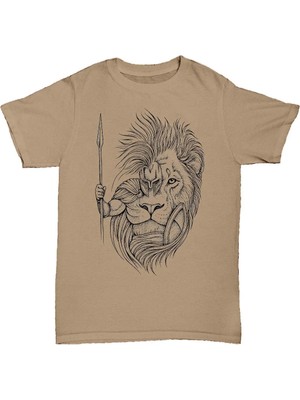 L'eivor Aslan & Gladyatör Baskılı Erkek Pamuk T-Shirt