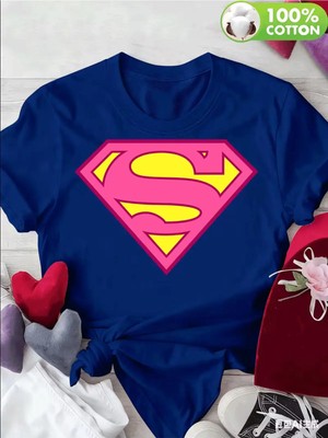 L'eivor Supergirl Baskılı Kadın Pamuk T-Shirt