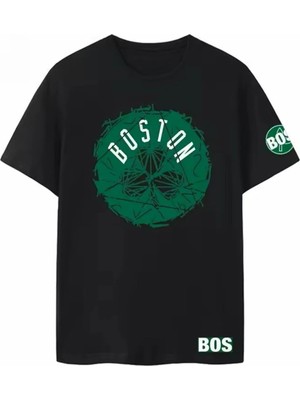 L'eivor Boston Baskılı Erkek Pamuk T-Shirt