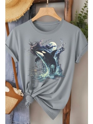 L'eivor Orka & Dolunay Baskılı Kadın Pamuk T-Shirt