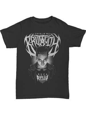 L'eivor Rhea Ripley I' M Your Mami Baskılı Siyah Pamuk T-Shirt