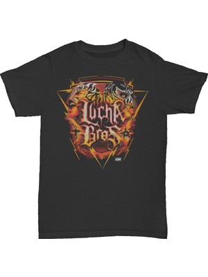 L'eivor Lucha Bros. - Split Baskılı Pamuk T-Shirt