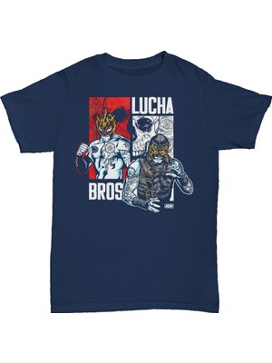 L'eivor Lucha Bros. - Split Baskılı Pamuk T-Shirt