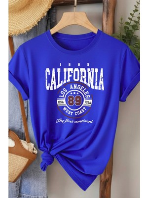 L'eivor California Baskılı Kadın Haki T-Shirt