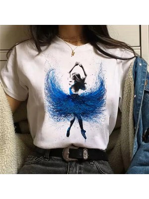 L'eivor Balerin Özel Tasarım Baskılı Kadın Pamuk T-Shirt
