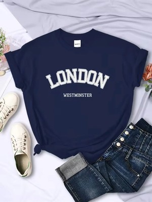 L'eivor London Westminster Baskılı Kadın Pamuk T-Shirt