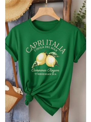 L'eivor Capri Italia Baskılı Kadın T-Shirt