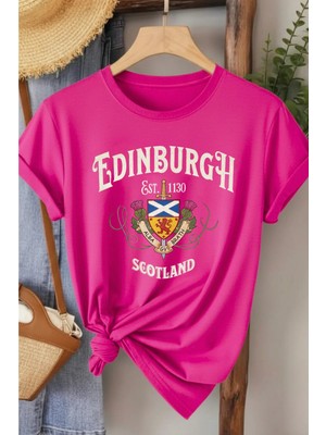 L'eivor Edinburgh Scotland Baskılı Kadın T-Shirt