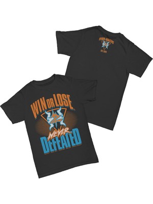 L'eivor Zack Ryder & Hawkins - Never Defeated Baskılı Erkek Siyah Pamuk T-Shirt