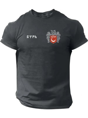 L'eivor Bozkurt Yeni Tasarım Baskılı Erkek Pamuk T-Shirt