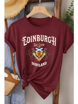L'eivor Edinburgh Scotland Baskılı Kadın T-Shirt