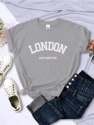L'eivor London Westminster Baskılı Kadın Pamuk T-Shirt