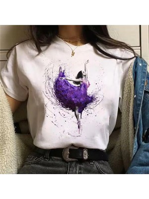 L'eivor Balerin Özel Tasarım Baskılı Kadın Pamuk T-Shirt