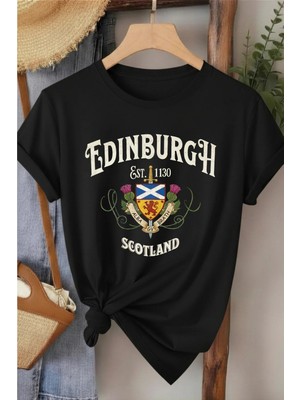 L'eivor Edinburgh Scotland Baskılı Kadın T-Shirt