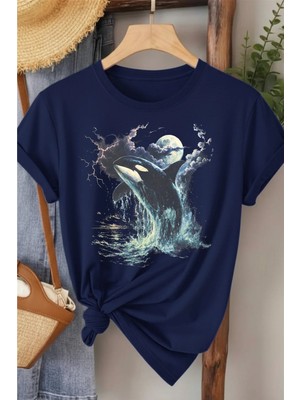 L'eivor Orka & Dolunay Baskılı Kadın Pamuk T-Shirt