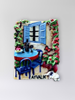 Mundy Ayvalık Polyester Kabartmalı Magnet 5 x 6,5 cm Dekoratif Hediyelik Buzdolabı Süsü (KOD:1679)