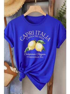 L'eivor Capri Italia Baskılı Kadın T-Shirt