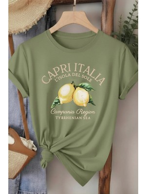 L'eivor Capri Italia Baskılı Kadın T-Shirt