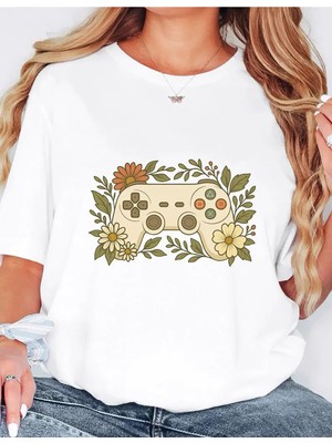 L'eivor Gamer Girl Özel Tasarım Baskılı Kadın Pamuk T-Shirt