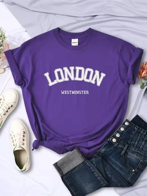 L'eivor London Westminster Baskılı Kadın Pamuk T-Shirt