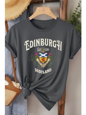 L'eivor Edinburgh Scotland Baskılı Kadın T-Shirt