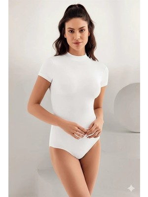 Aesco Kadın Kısa Kollu Balıkçı Yaka Çıtçıtlı Body B248